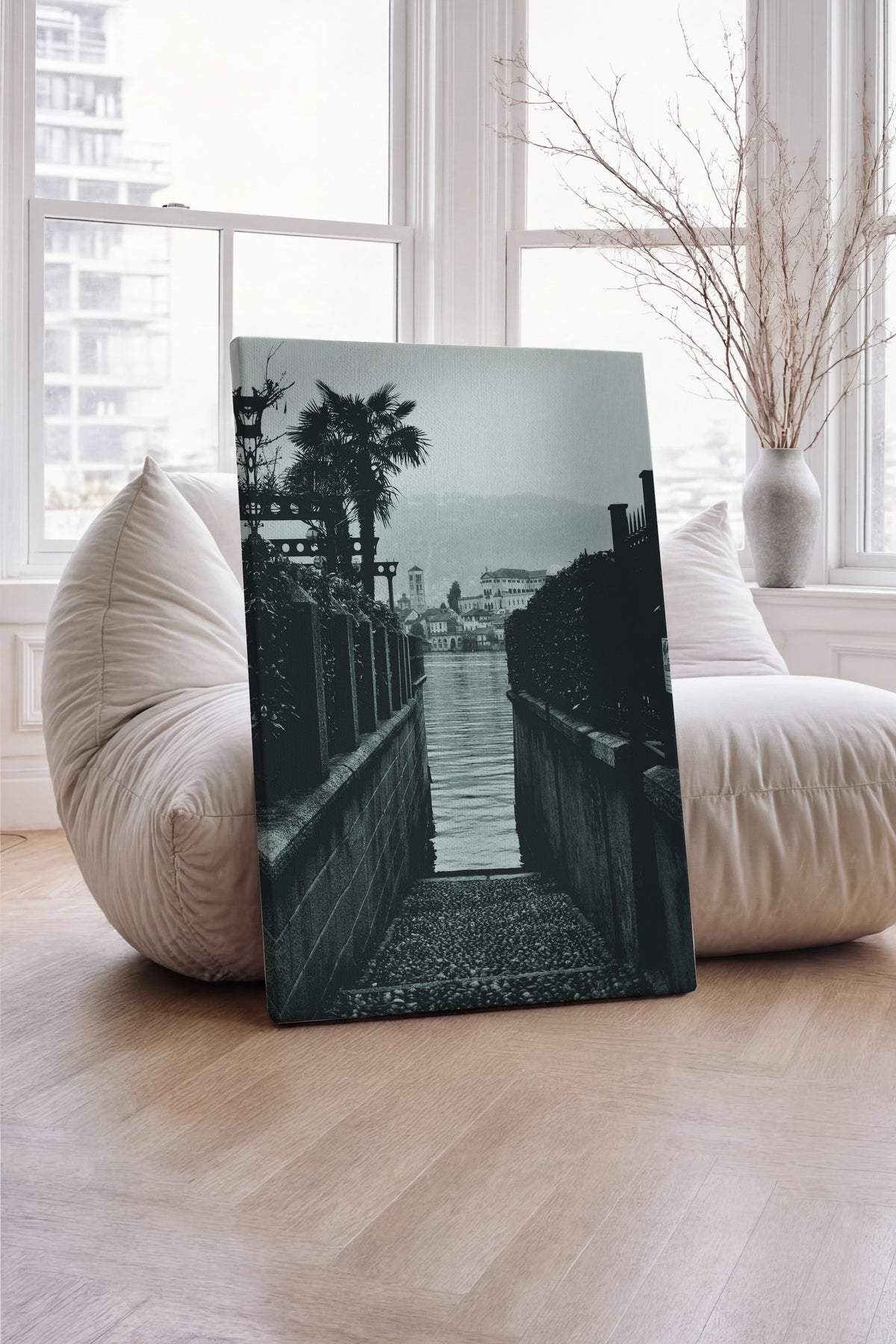 Göl Kıyısı Manzarası Fotoğraf Kanvas Tablo