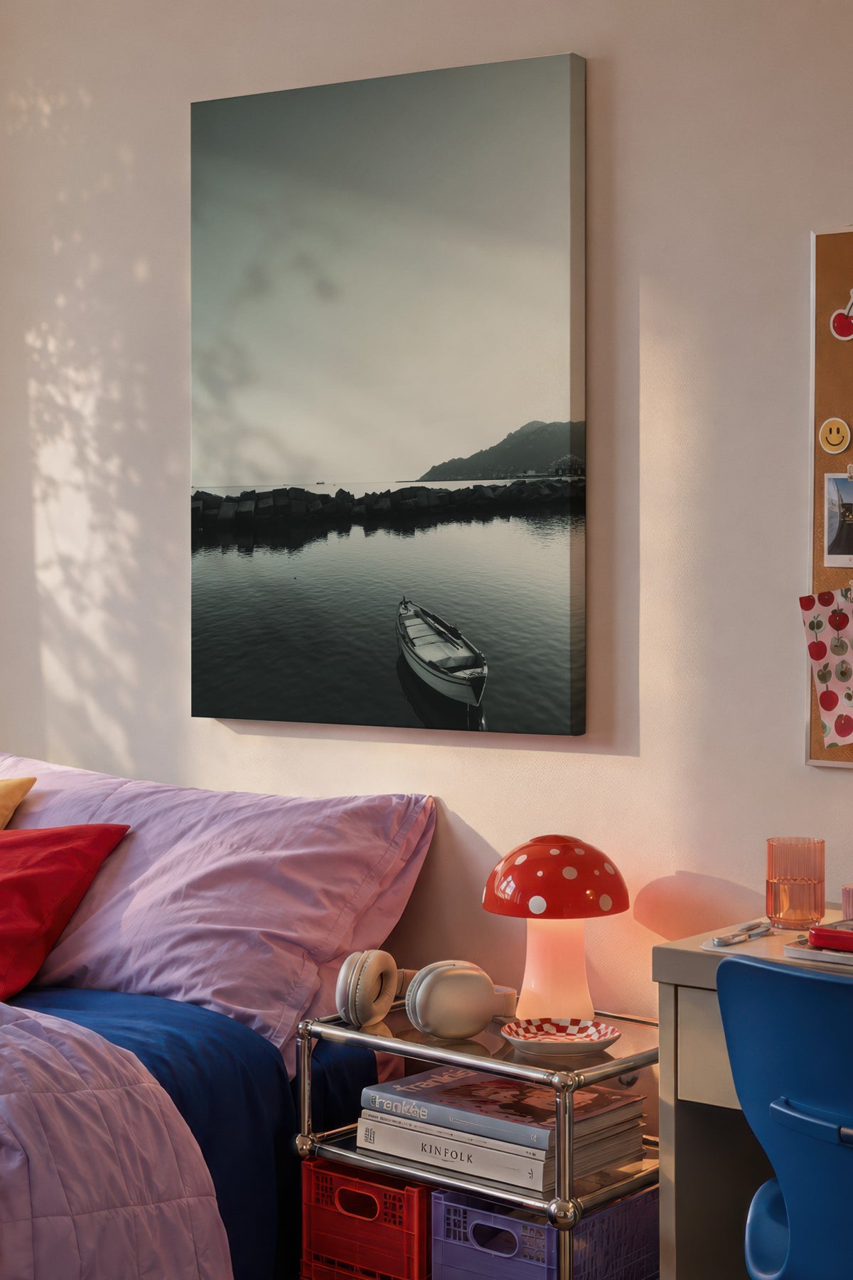 Deniz Manzarası ve Kayık Fotoğraf Kanvas Tablo
