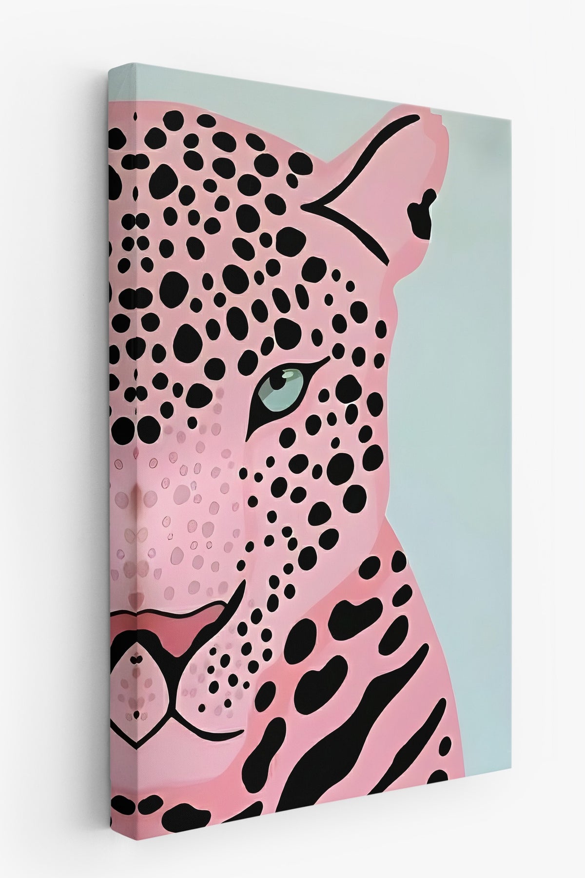 Pembe Panter Tasviri Maximalist Kanvas Tablo