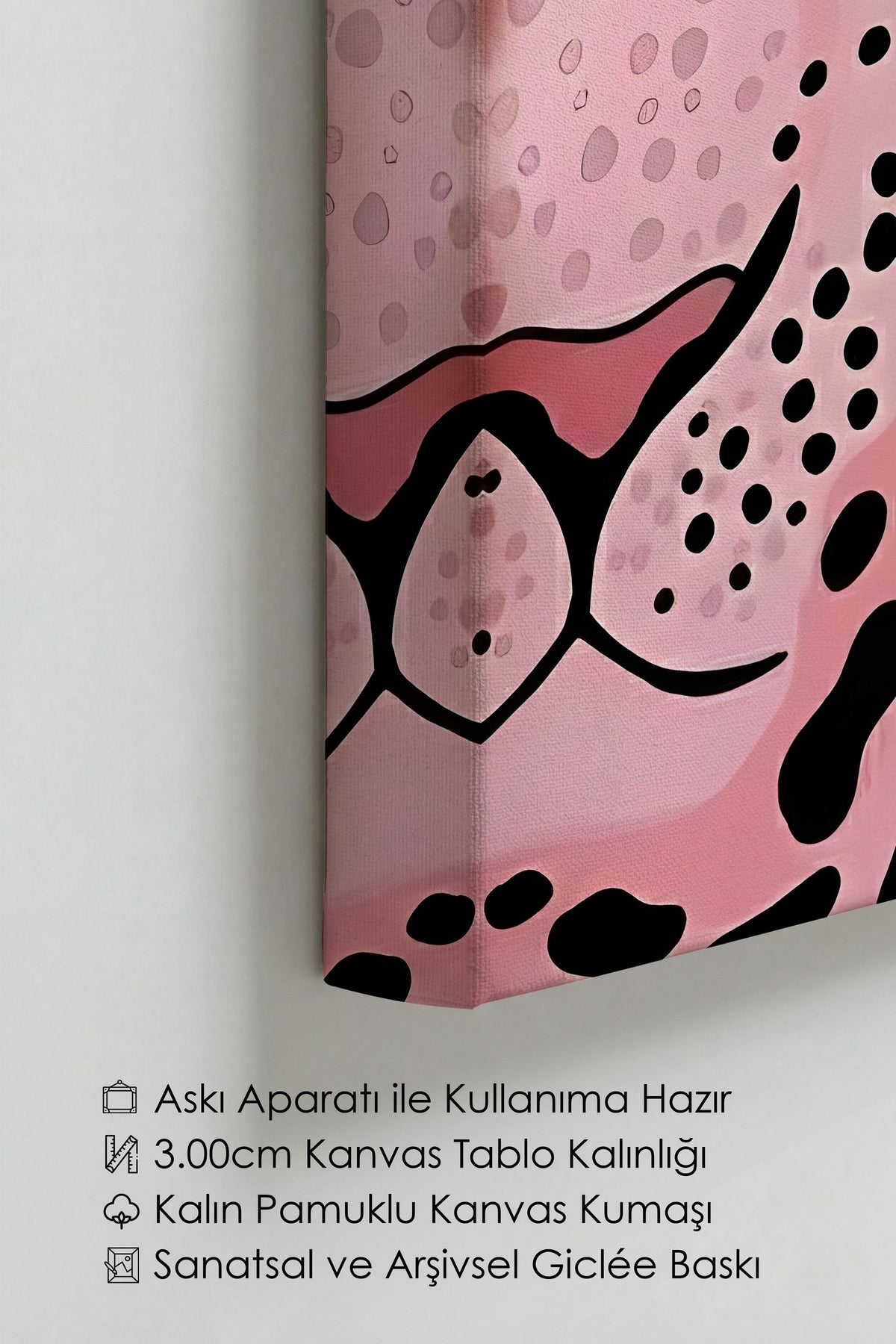 Pembe Panter Tasviri Maximalist Kanvas Tablo