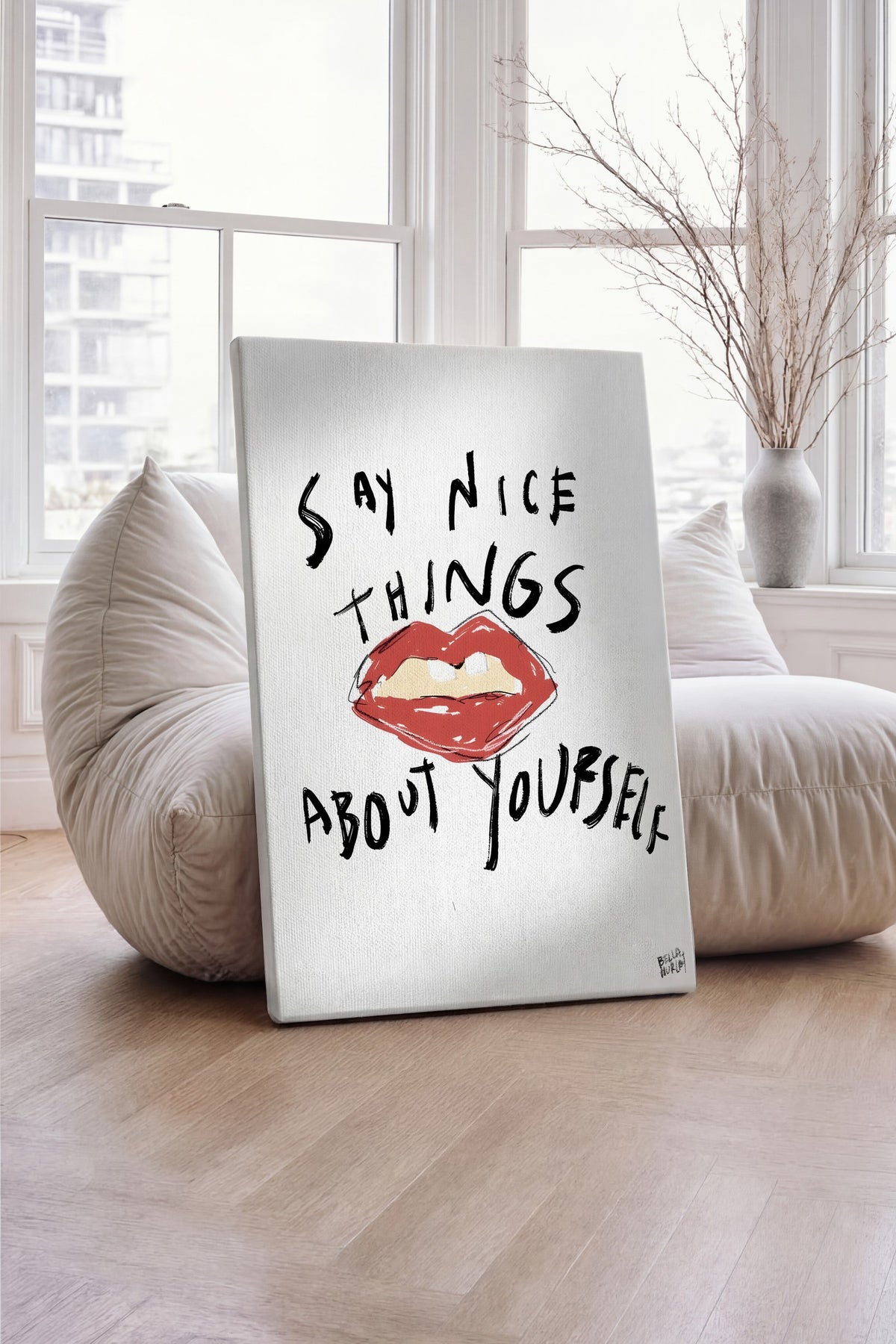 Say Nice Things About Yourself Maximalist Kanvas Tablo