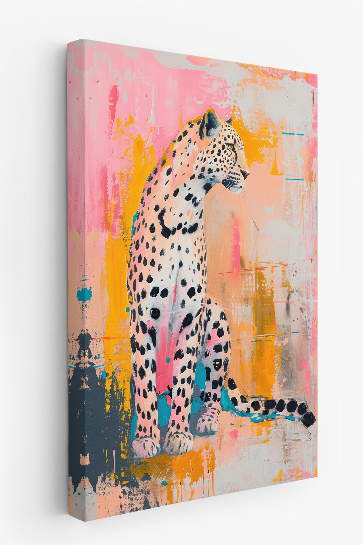 Renkli Leopar Maximalist Kanvas Tablo