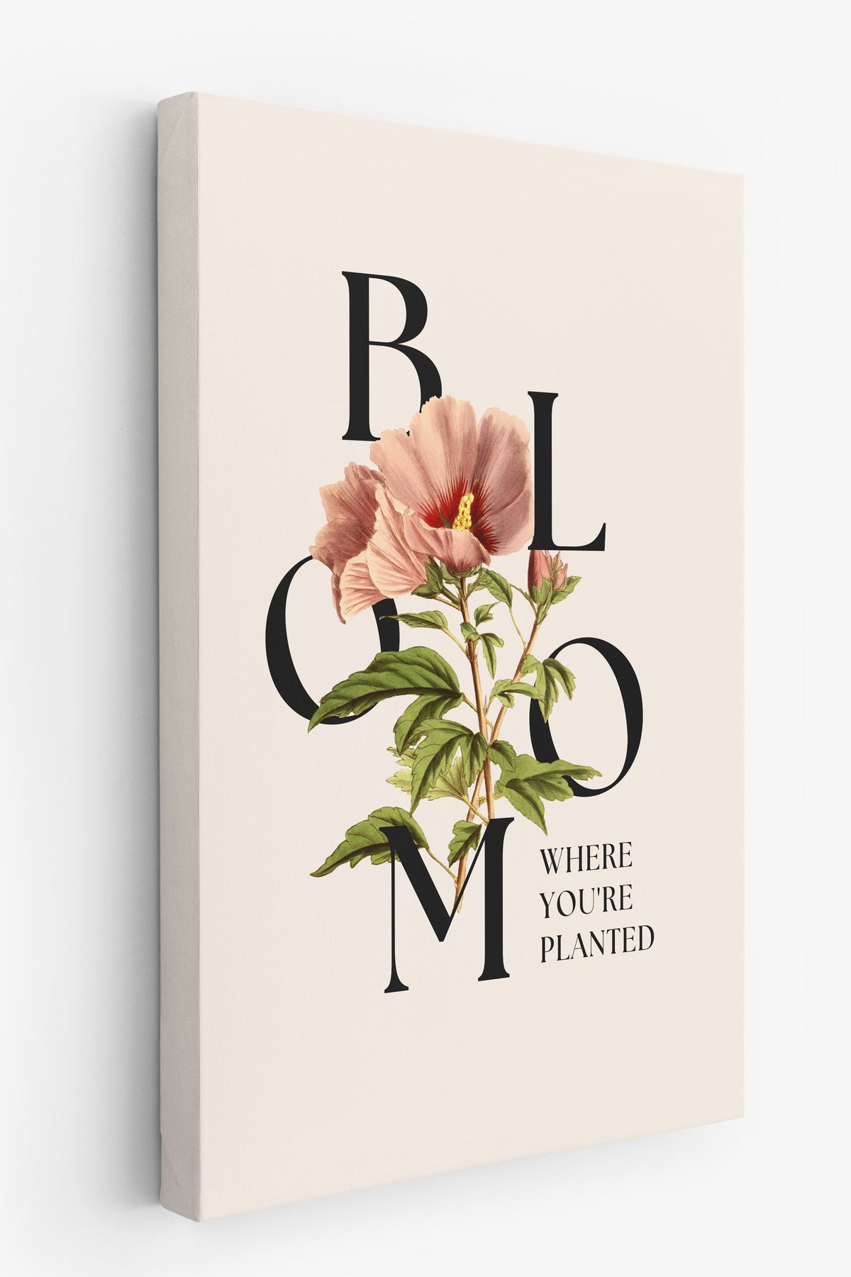Farklı Tonlarda BLOOM WHERE YOU'RE PLANTED Maximalist Kanvas Tablo