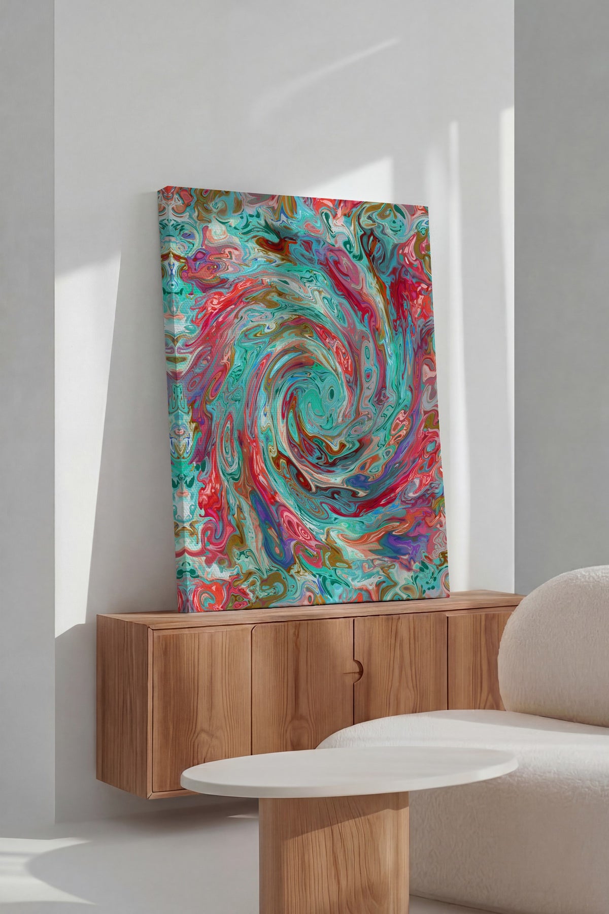 Renkli Spiral Desen Maximalist Kanvas Tablo