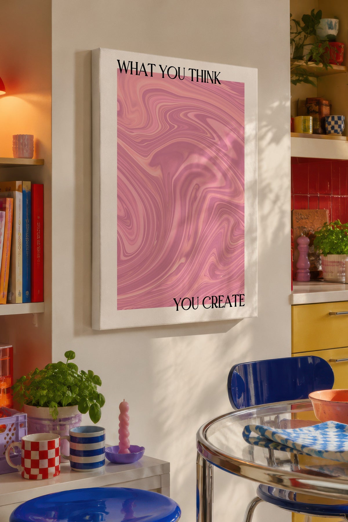 You Create Pembe Aura Kanvas Tablo