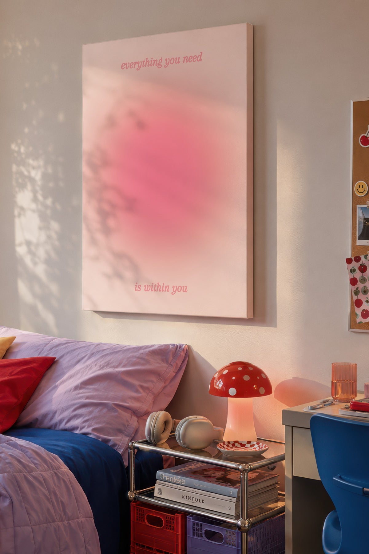 Pembe Aura Kanvas Tablo