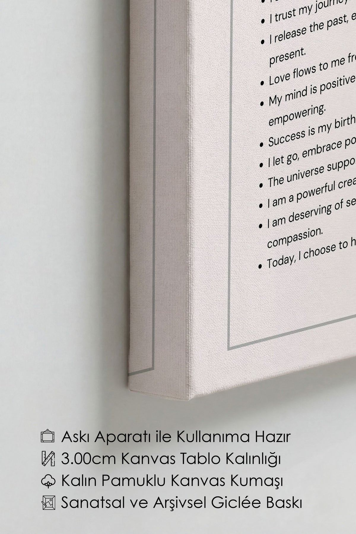 DAILY AFFIRMATIONS Aura Kanvas Tablo
