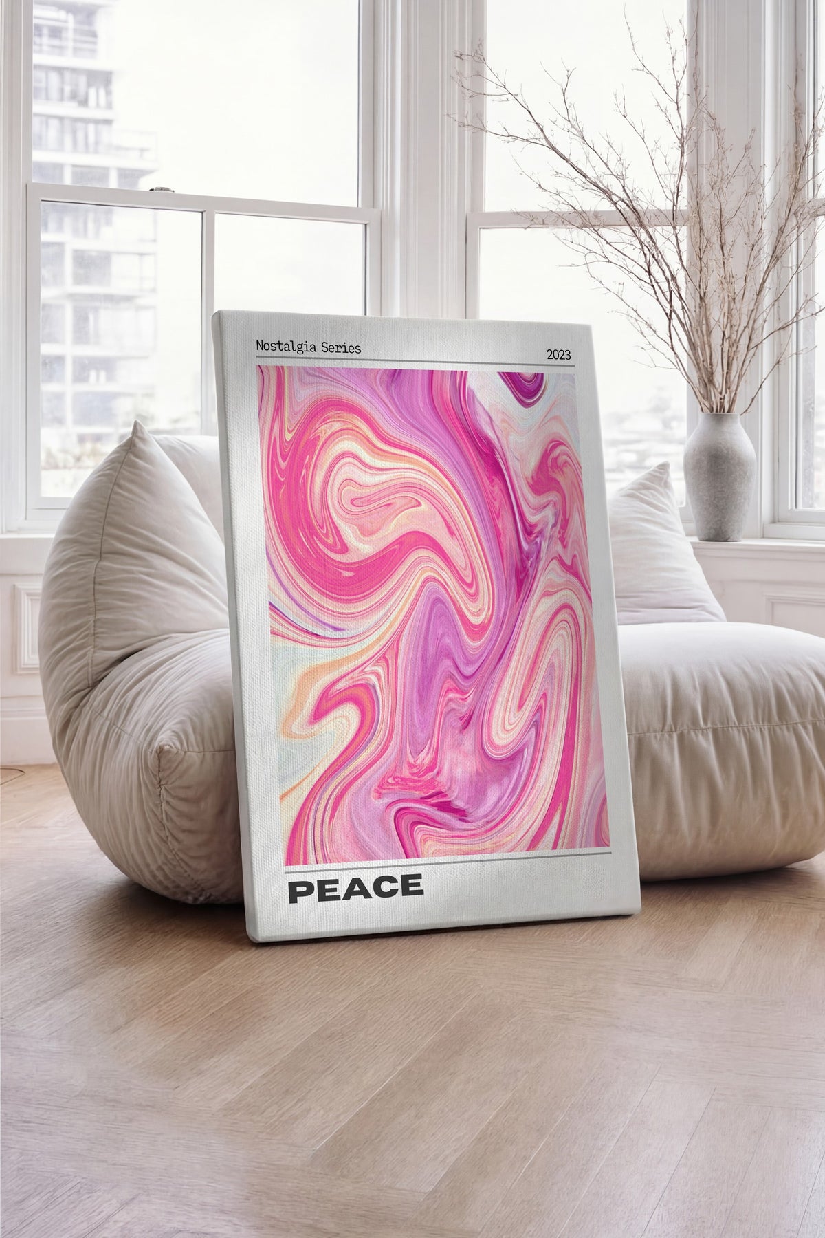 Farklı Tonlarda PEACE Aura Kanvas Tablo — NO:106410