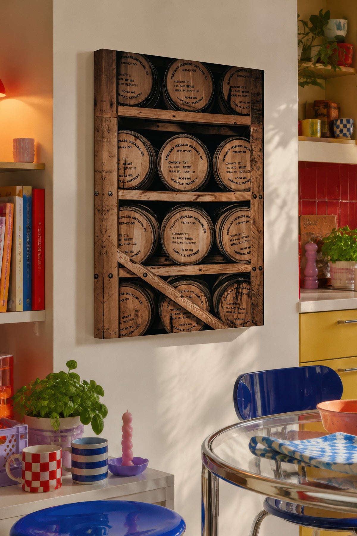 Viski Fıçıları Rustic Kanvas Tablo