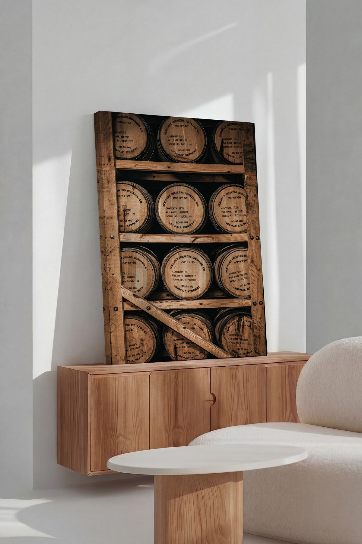 Viski Fıçıları Rustic Kanvas Tablo