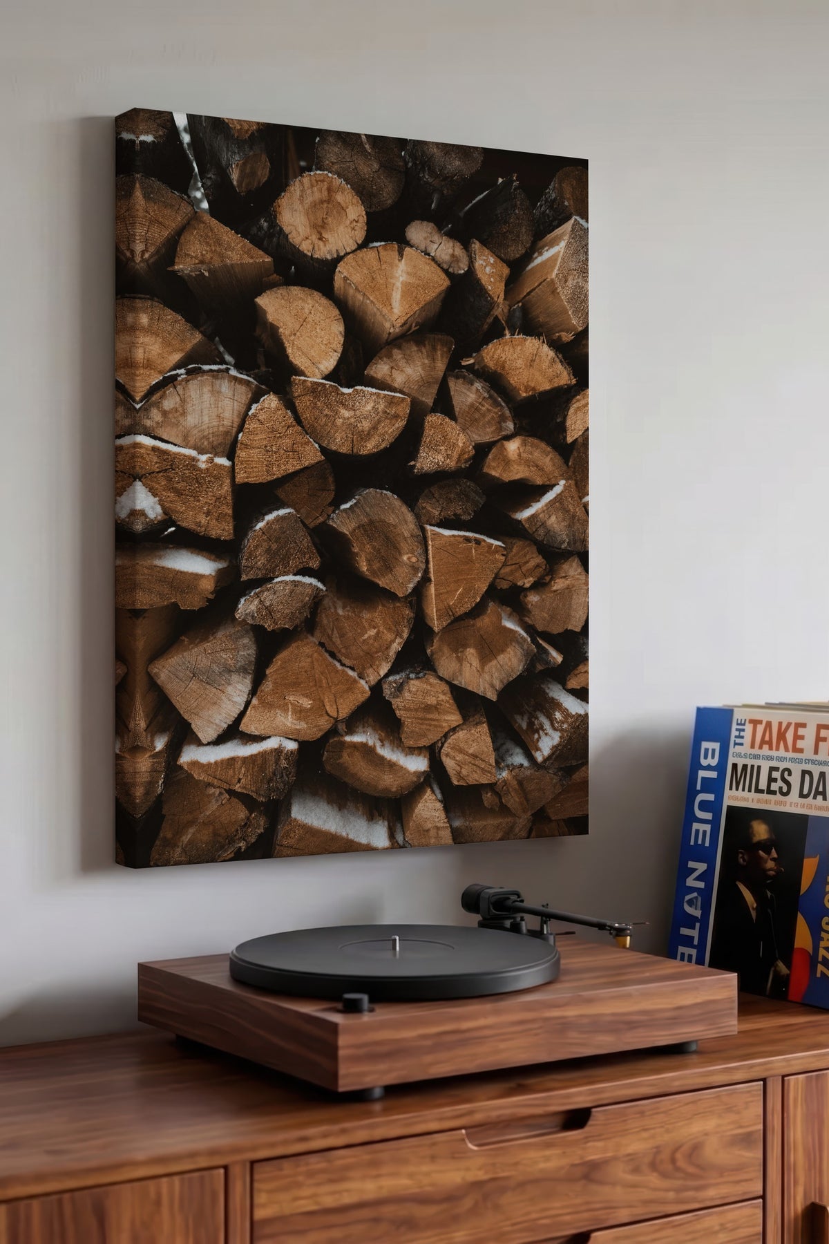 Odun Yığını Rustic Kanvas Tablo