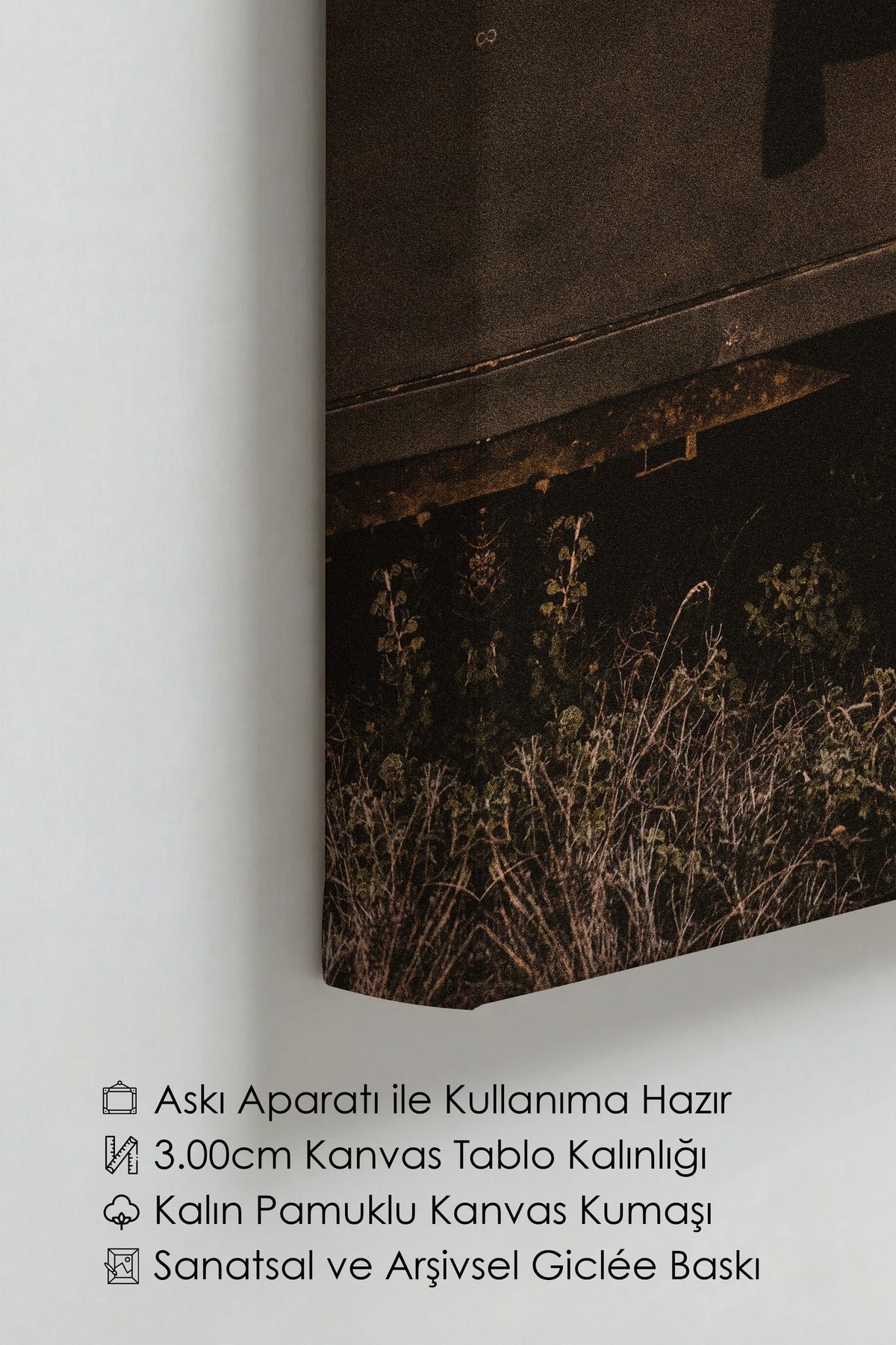Terkedilmiş Arazi Aracı ve Kot Ceket Rustic Kanvas Tablo