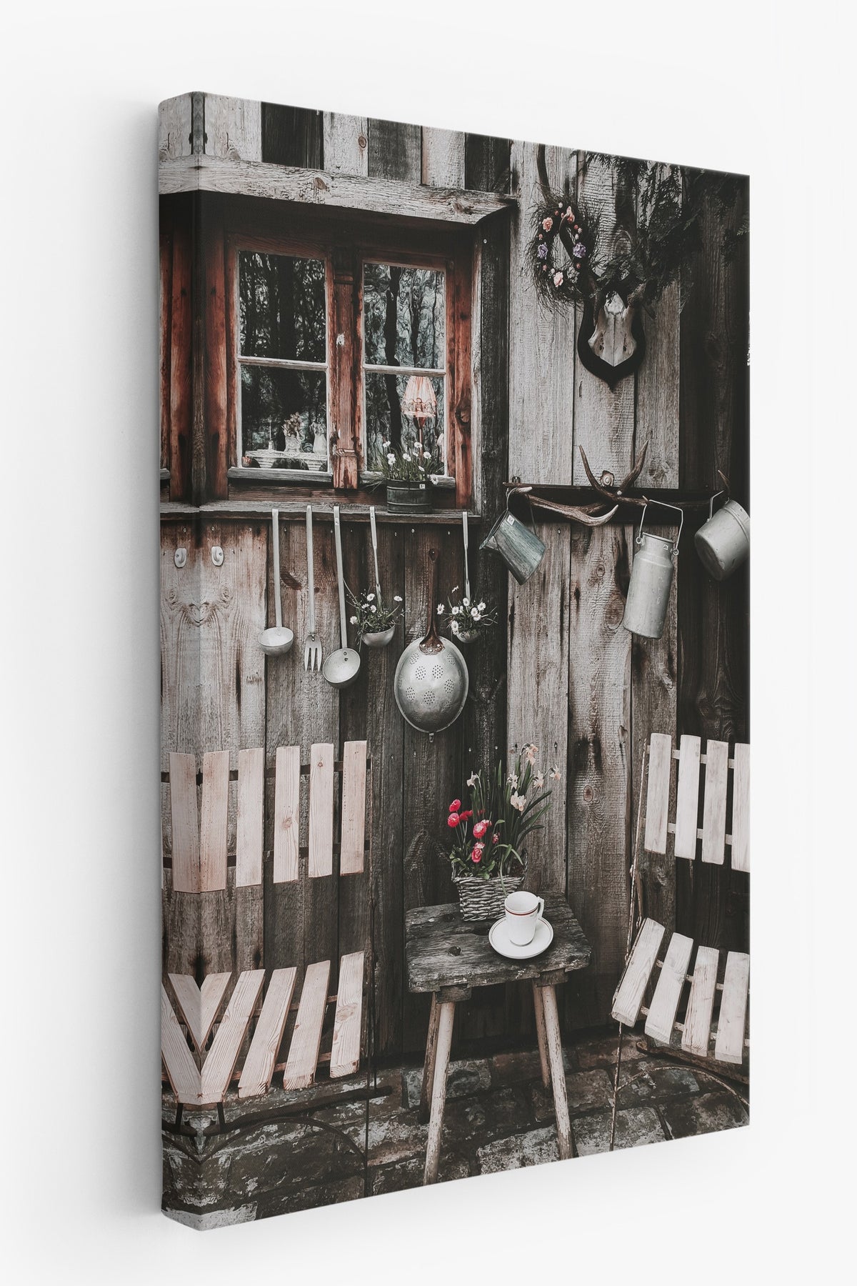 Kırsal Veranda Nostaljisi Rustic Kanvas Tablo