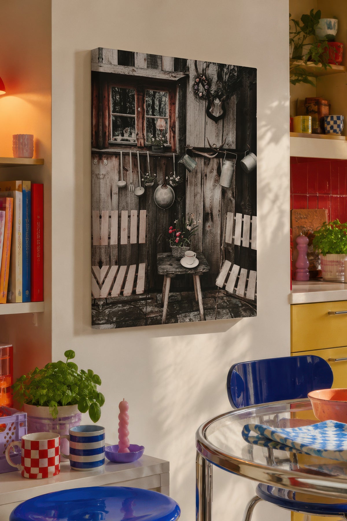 Kırsal Veranda Nostaljisi Rustic Kanvas Tablo