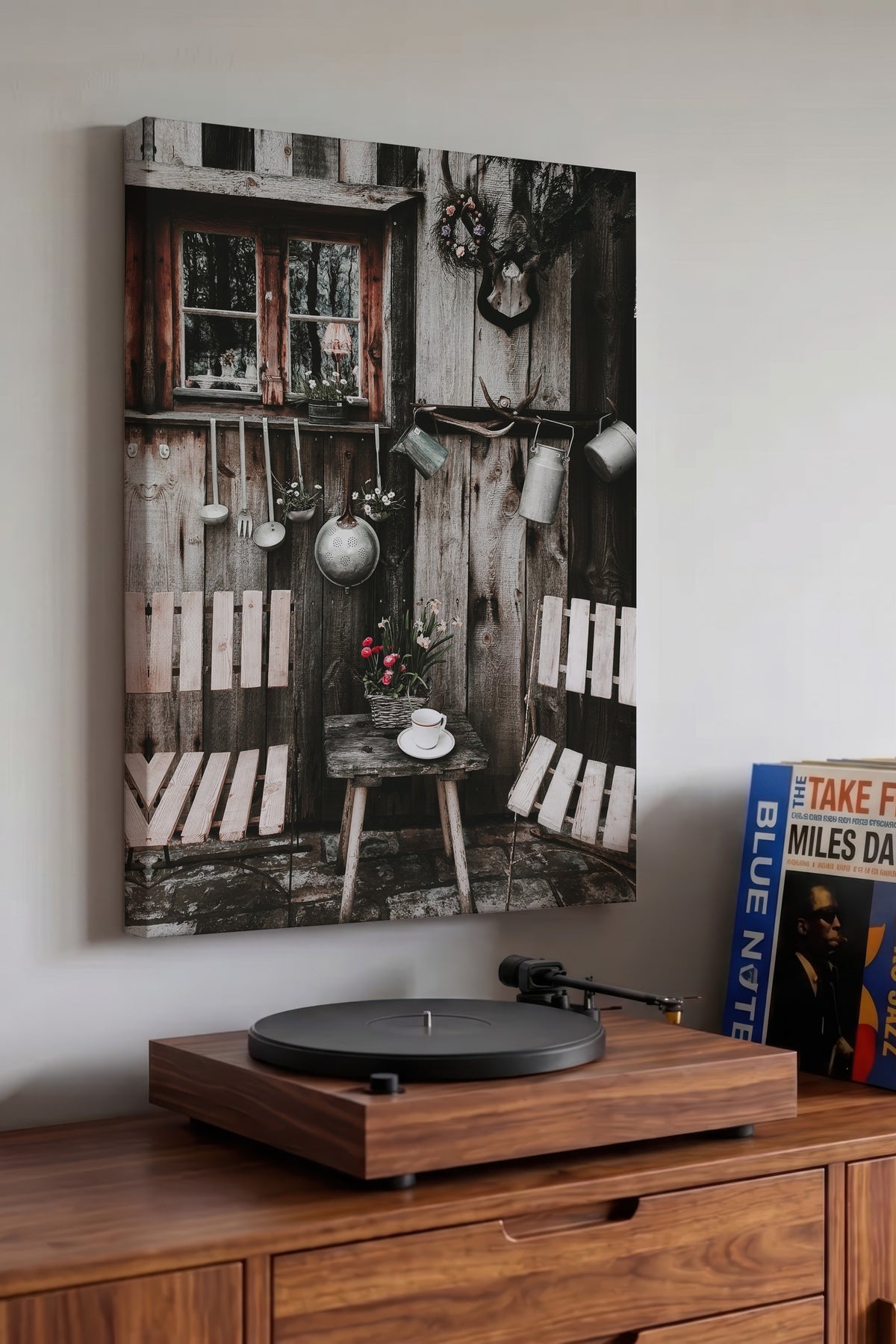 Kırsal Veranda Nostaljisi Rustic Kanvas Tablo