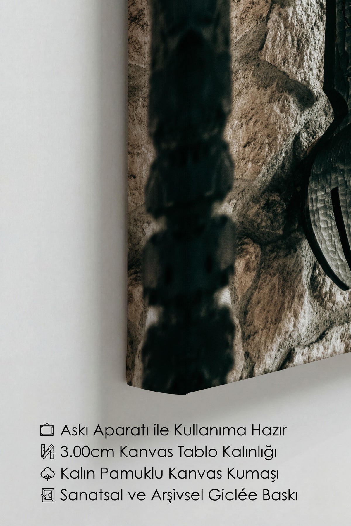 Duvarda Asılı Demir Kaşık ve Çatal Rustic Kanvas Tablo