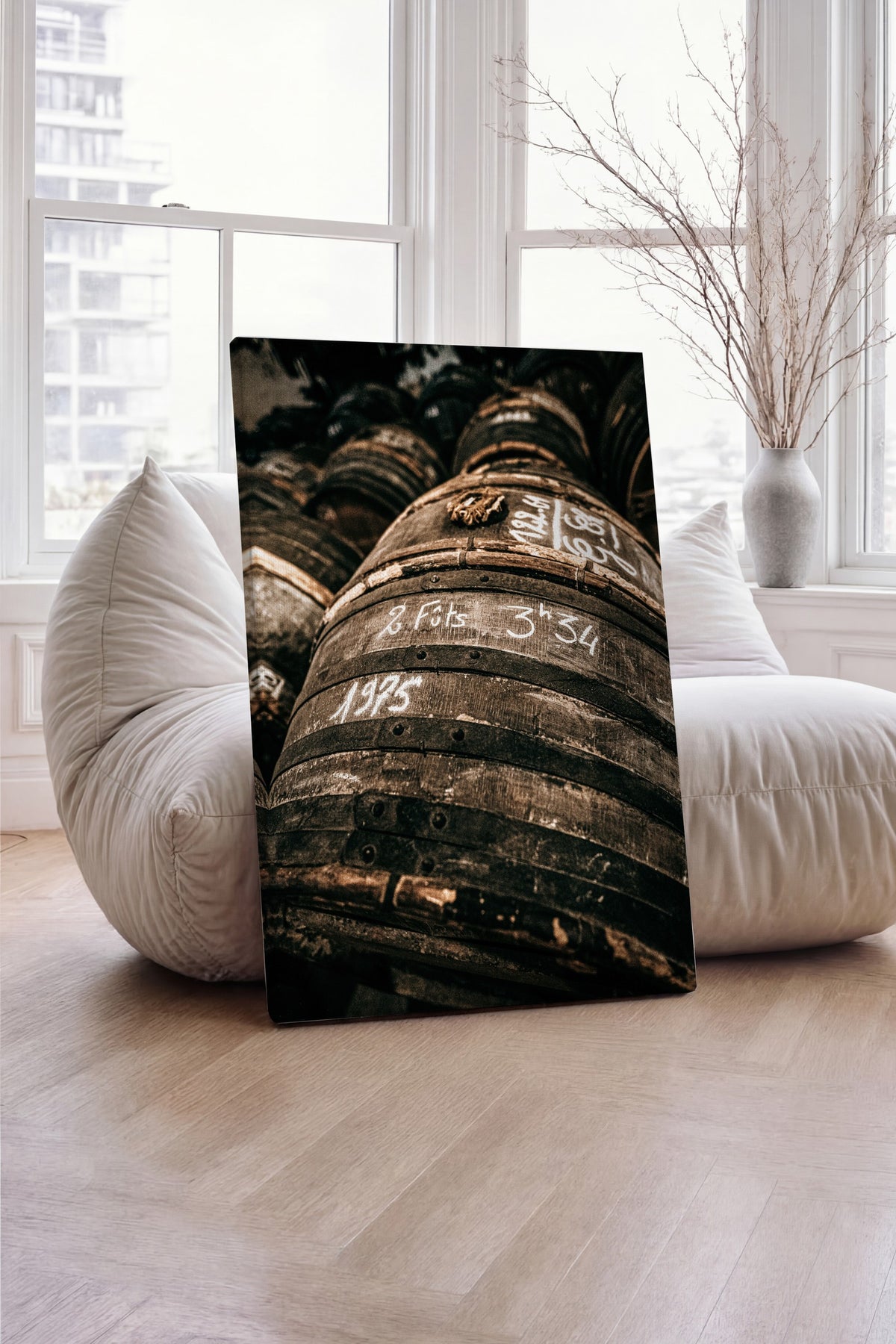 Şarap Fıçıları Rustic Kanvas Tablo