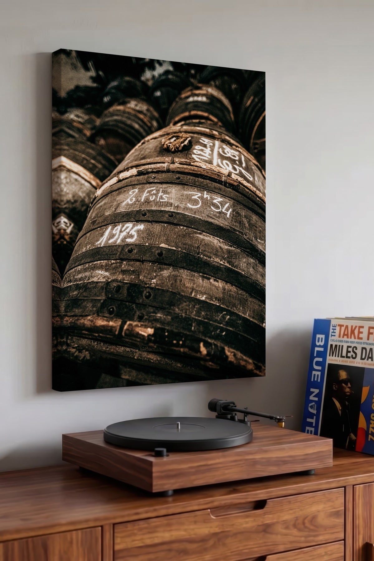 Şarap Fıçıları Rustic Kanvas Tablo