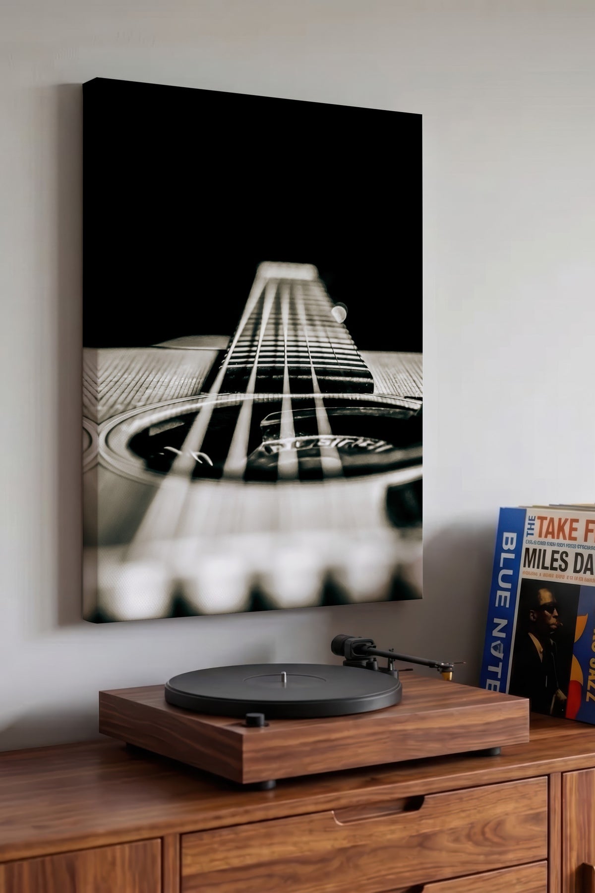 Gitar Telleri Yakın Çekim Rustic Kanvas Tablo