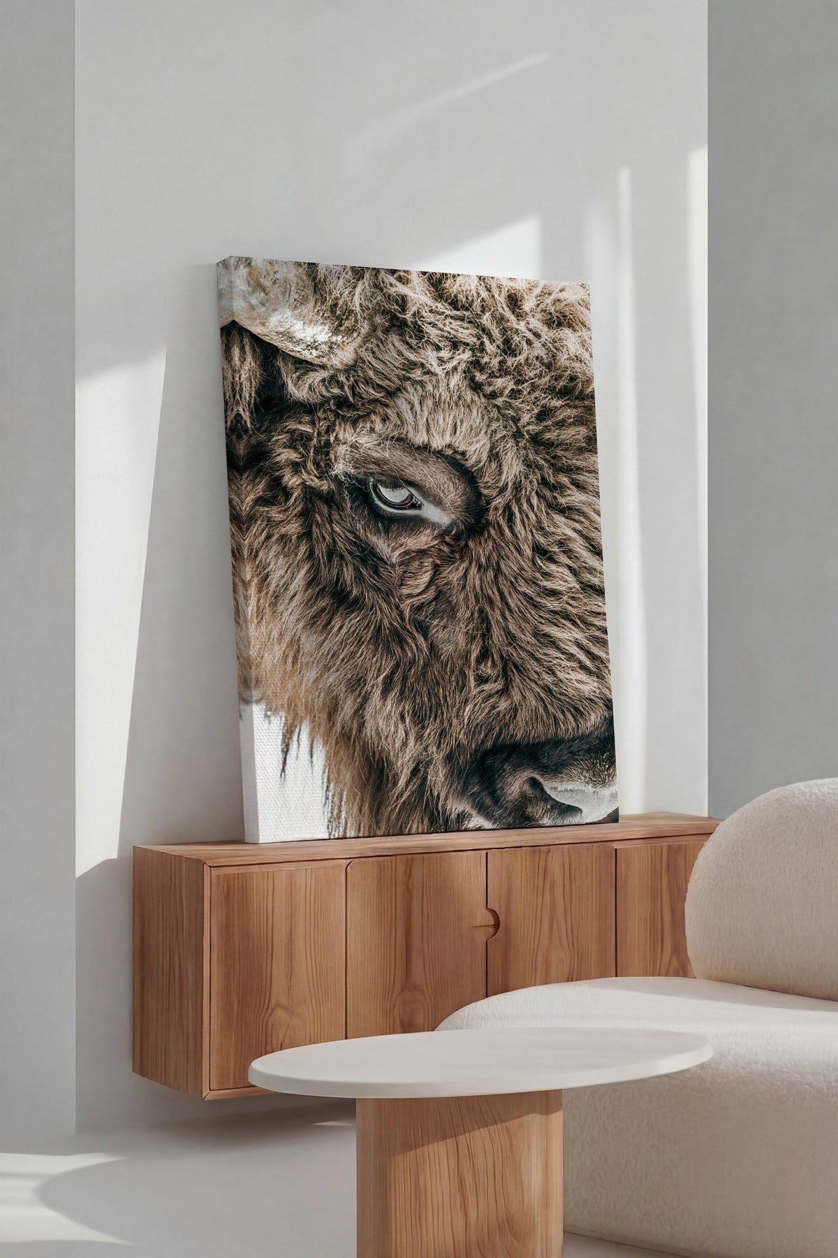 Bizonun Bakışı Rustic Kanvas Tablo
