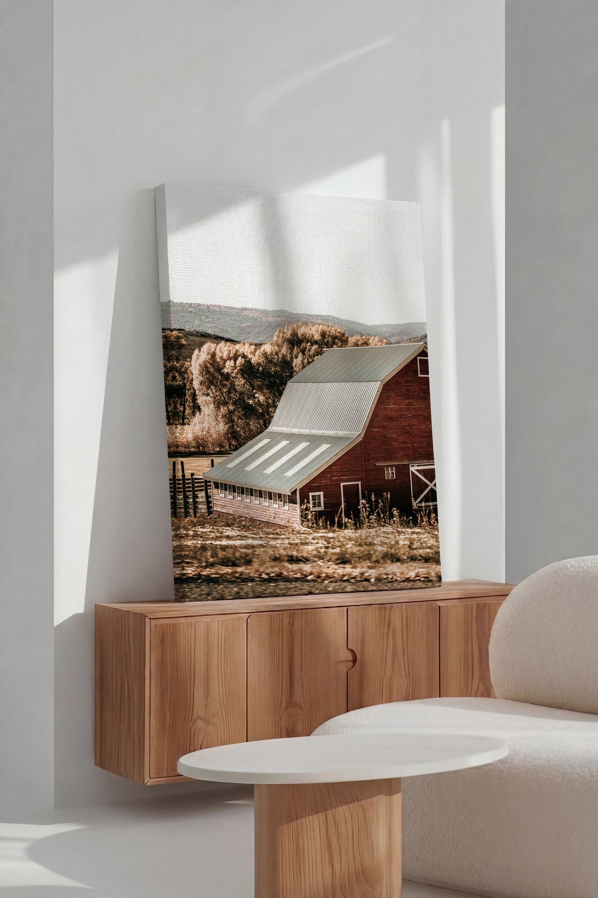 Kır Manzarası Rustic Kanvas Tablo
