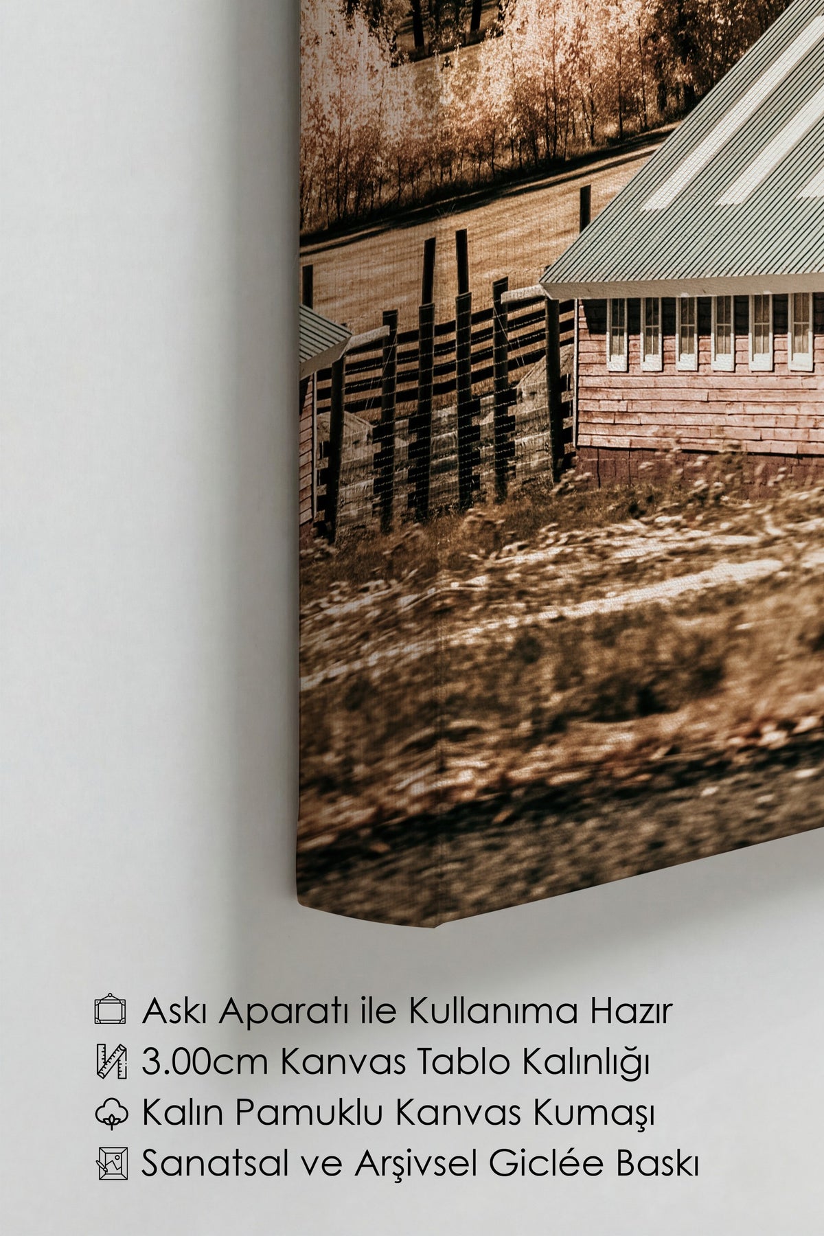 Kır Manzarası Rustic Kanvas Tablo
