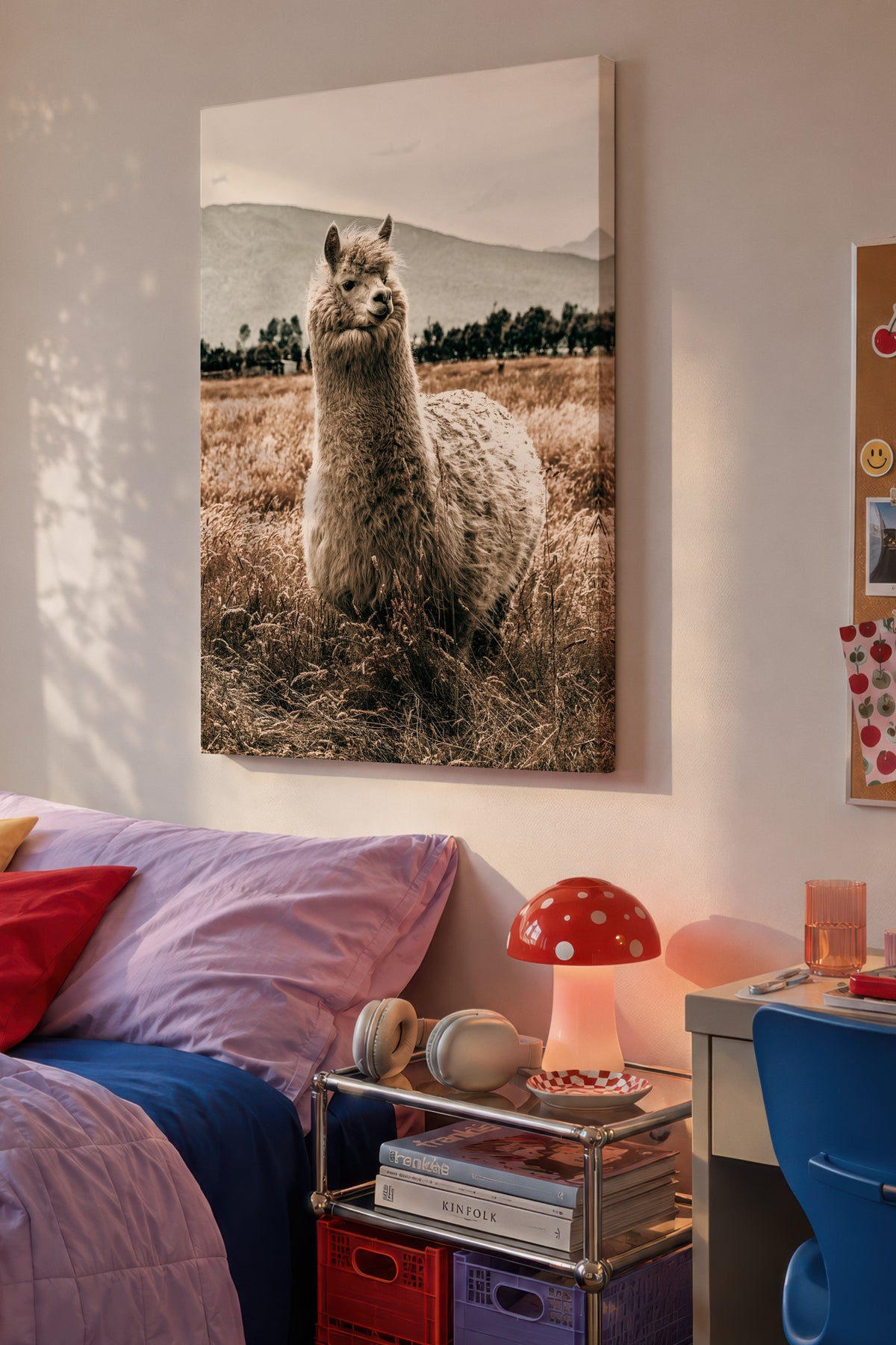 Doğada Lama Rustic Kanvas Tablo