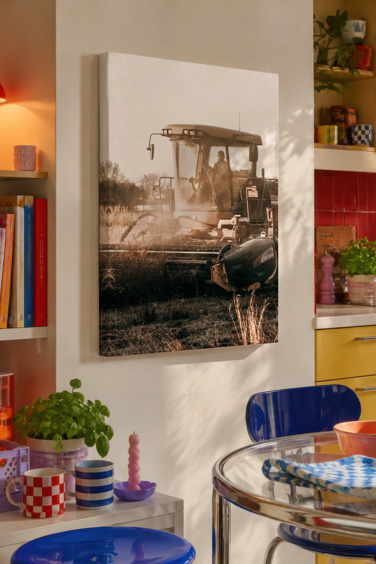 Tarım Araçları Rustic Kanvas Tablo