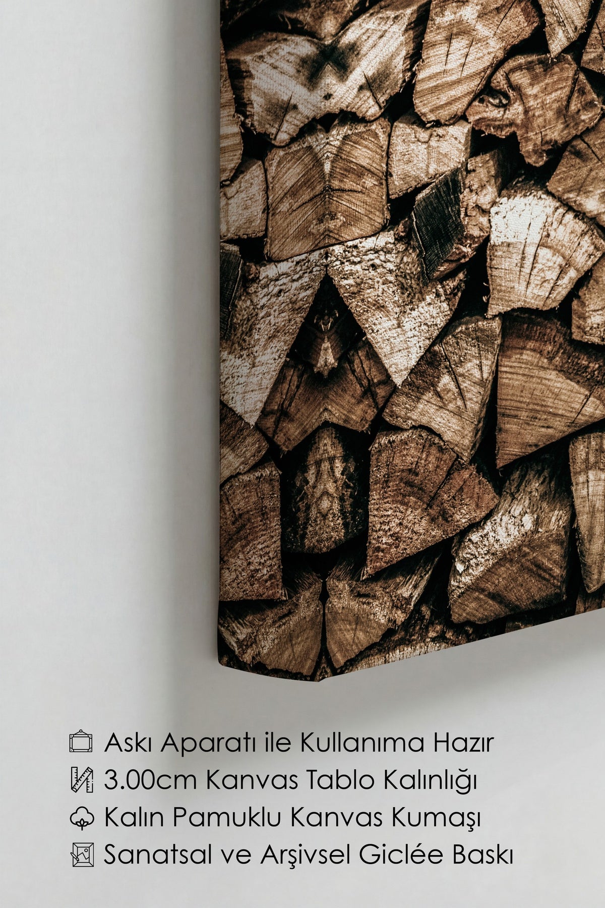 Odun Deseni Rustic Kanvas Tablo