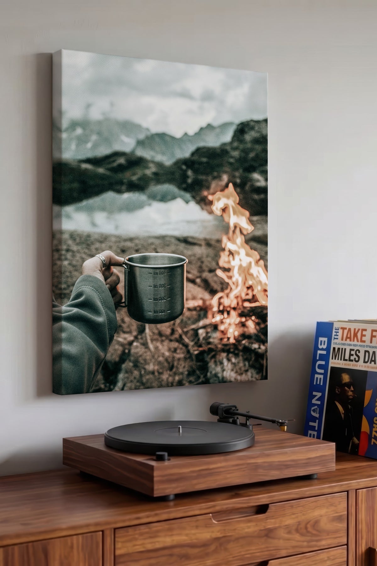 Doğada Kamp Keyfi Rustic Kanvas Tablo