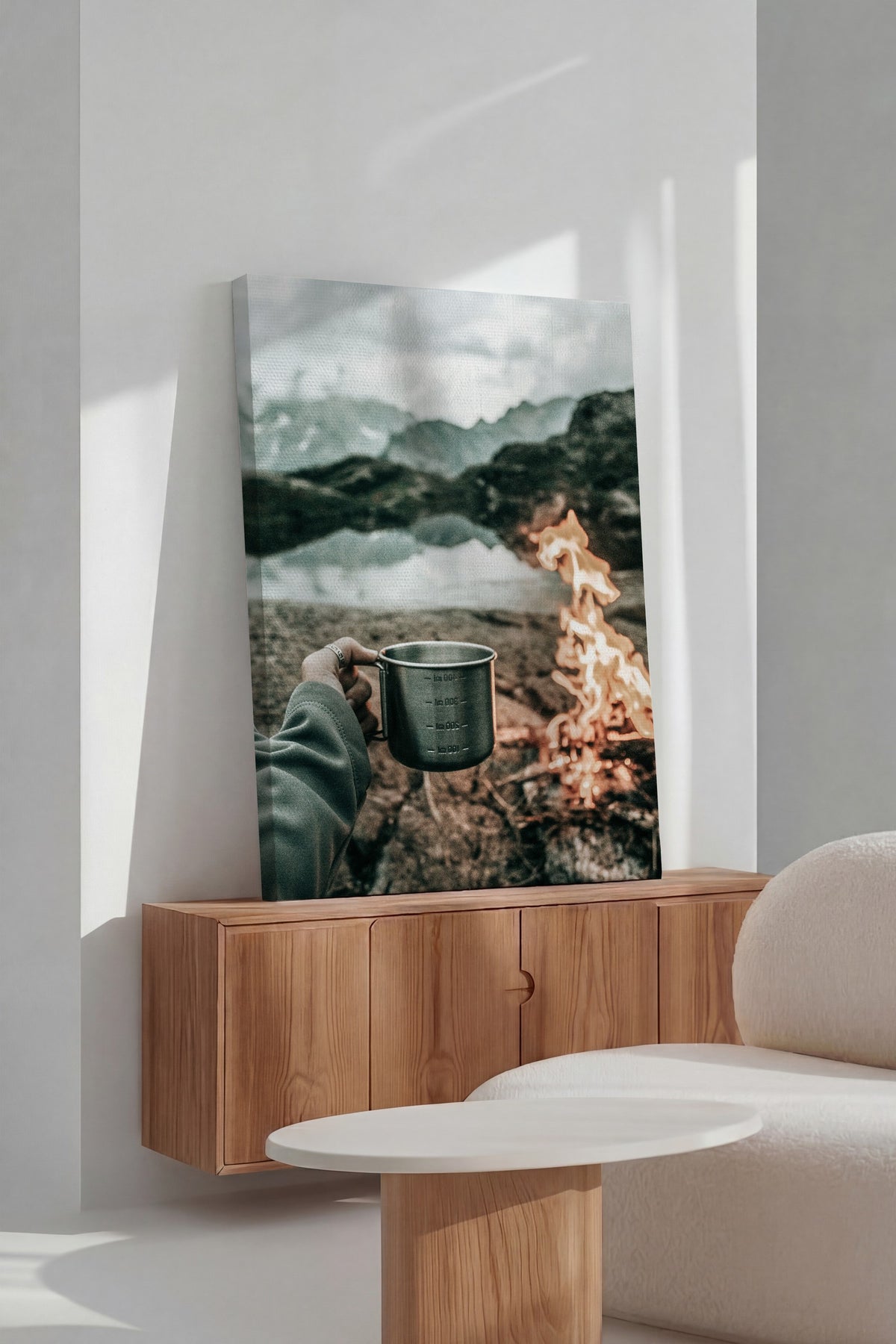 Doğada Kamp Keyfi Rustic Kanvas Tablo