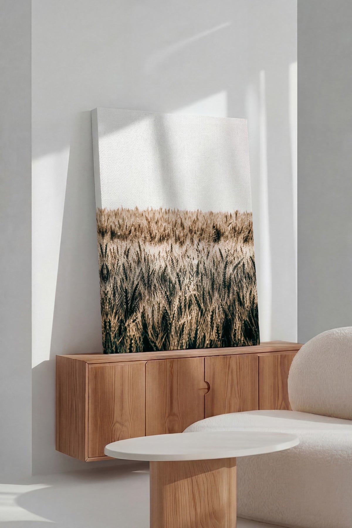 Farklı Tonlarda Buğday Tarlası Rustic Kanvas Tablo — NO:106968