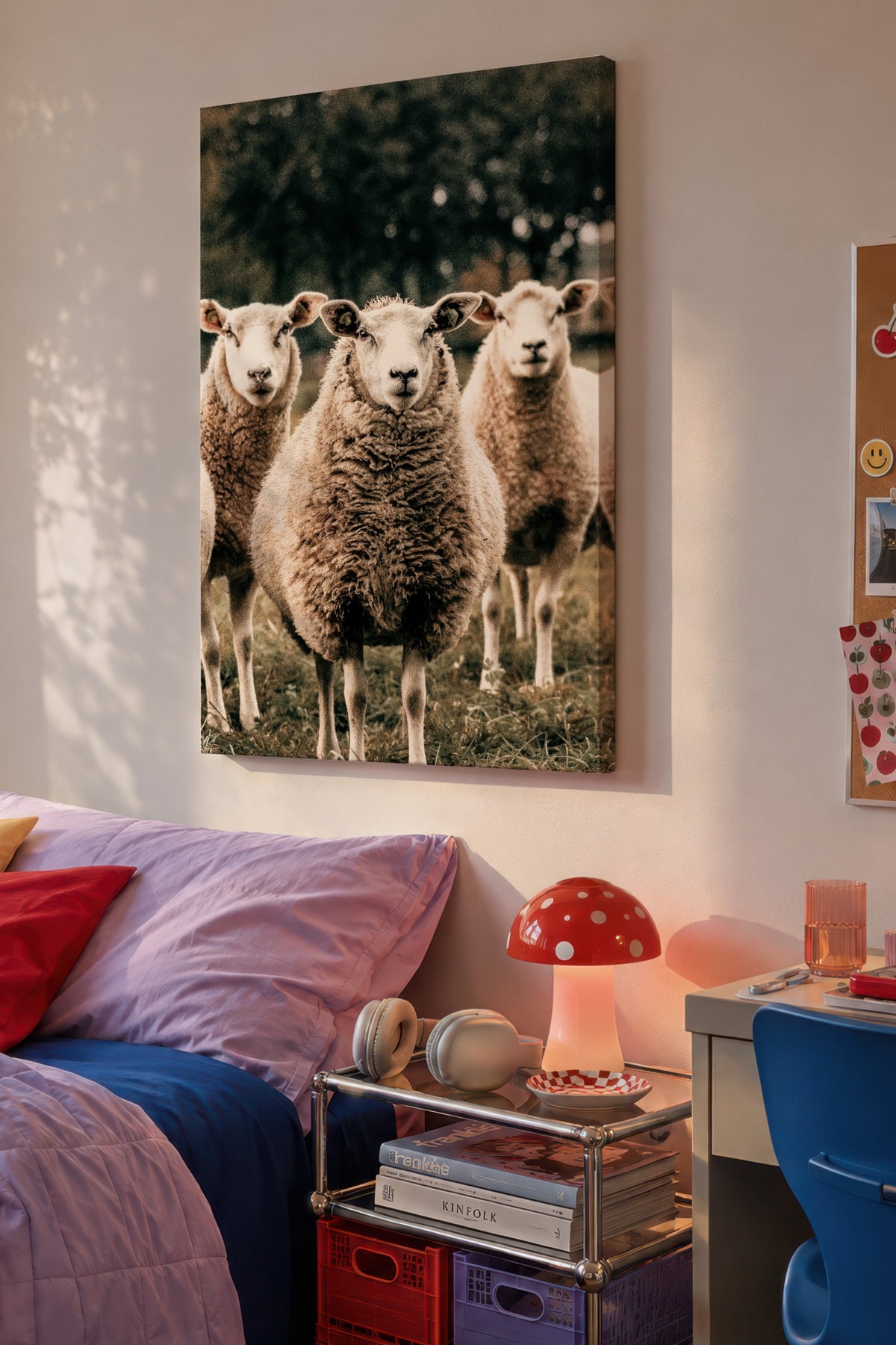 Koyun Sürüsü Rustic Kanvas Tablo