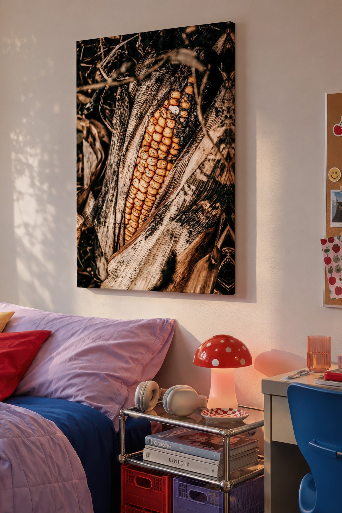 Doğal Mısır Detayı Rustic Kanvas Tablo