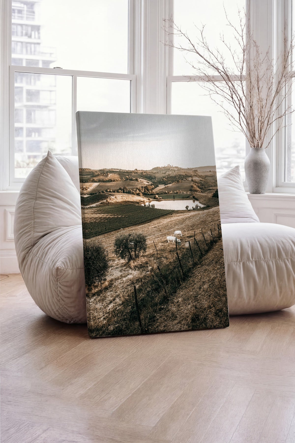Farklı Tonlarda Kırsal Manzara Rustic Kanvas Tablo — NO:106980