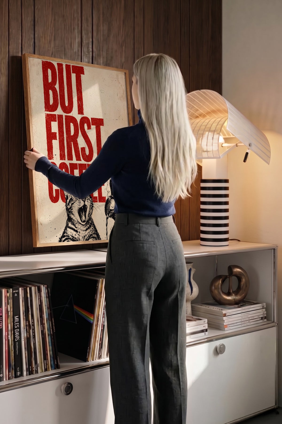 BUT FIRST, COFFEE Poster – Ahşap Çerçeveli Tablo