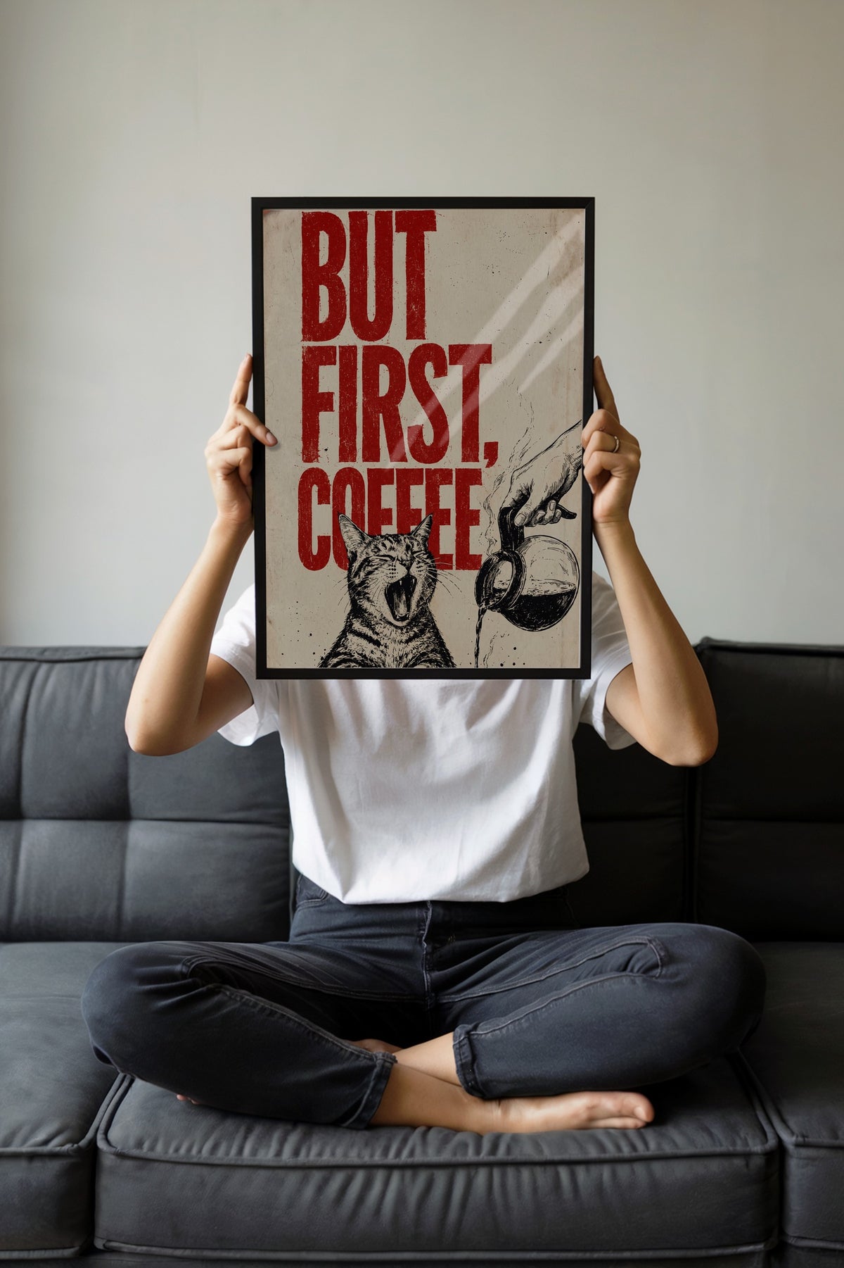 BUT FIRST, COFFEE Poster – Siyah Çerçeveli Tablo
