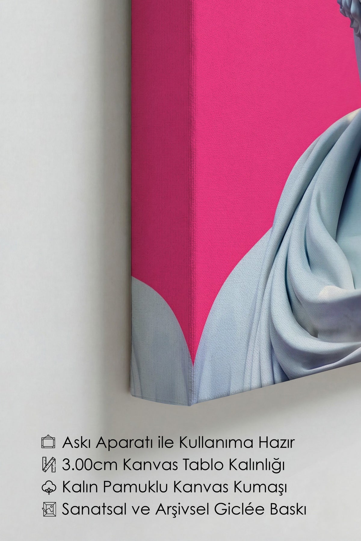 Pembe Gözlüklü Antik Büst Kanvas Tablo