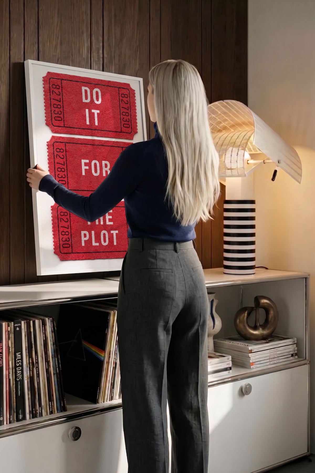 DO IT FOR THE PLOT Poster – Beyaz Çerçeveli Tablo