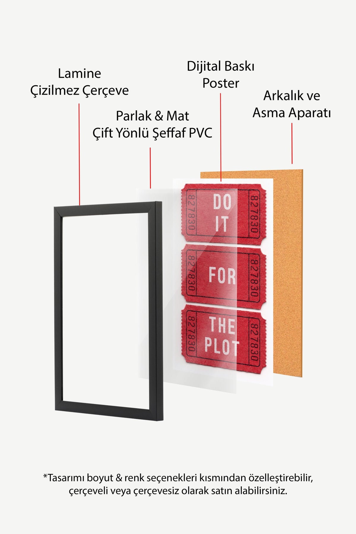 DO IT FOR THE PLOT Poster – Siyah Çerçeveli Tablo