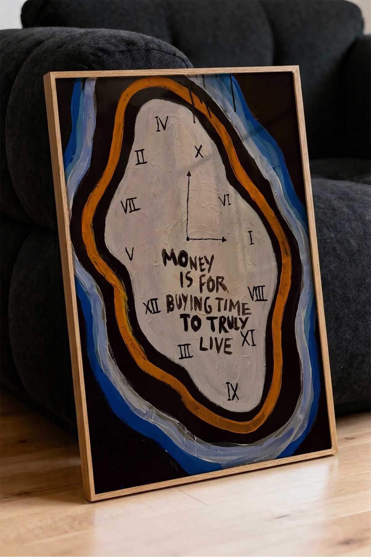 Money is for buying time to truly live Poster – Ahşap Çerçeveli Tablo