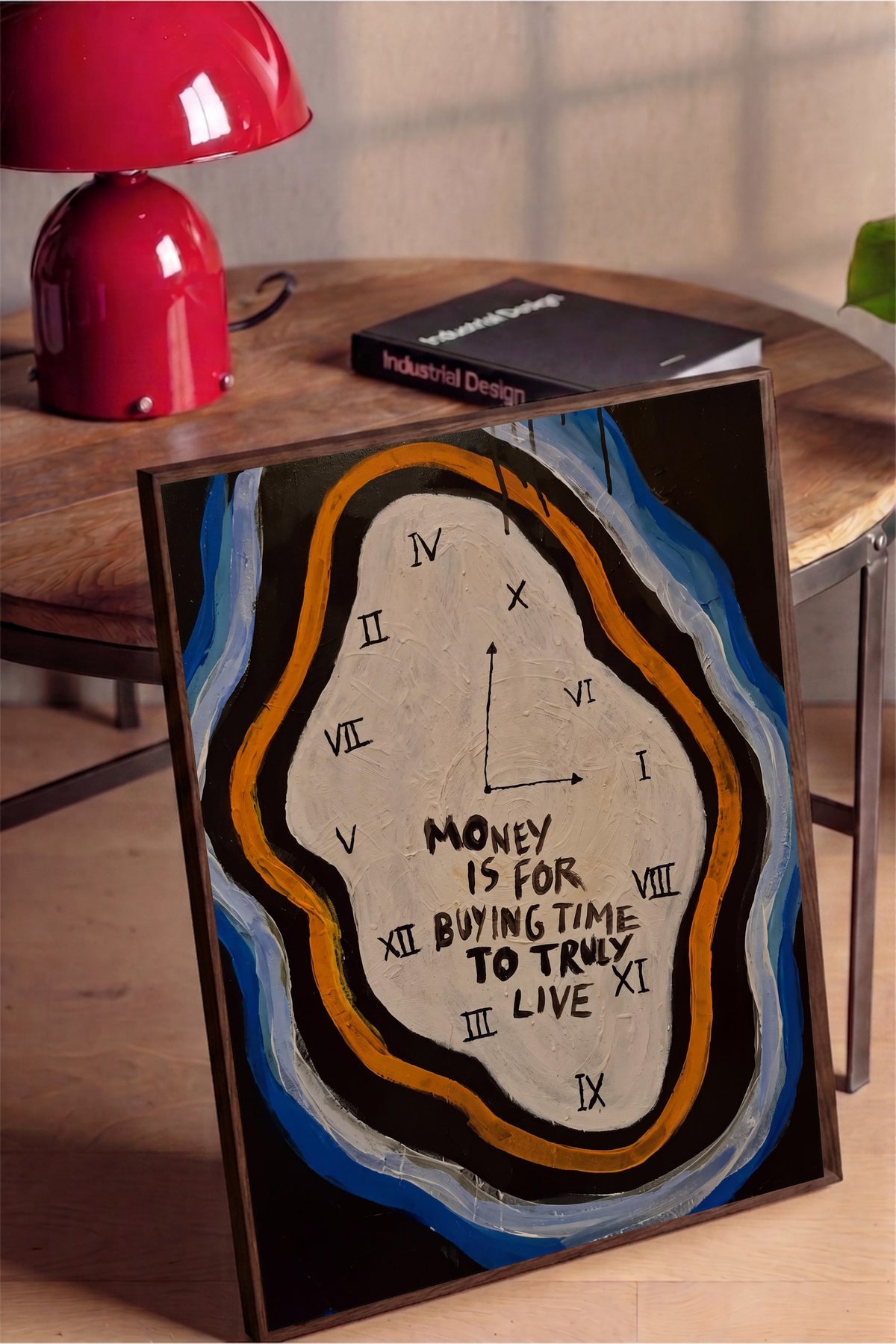 Money is for buying time to truly live Poster – Kahverengi Çerçeveli Tablo
