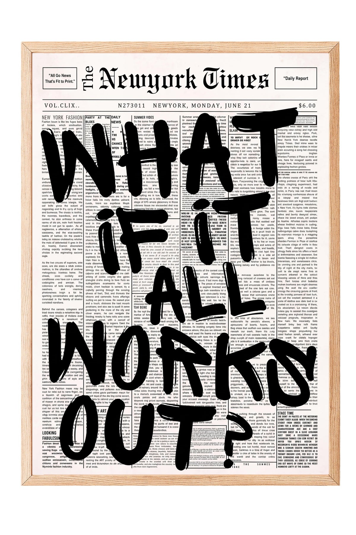 WHAT IF IT ALL WORKS OUT? Poster – Ahşap Çerçeveli Tablo