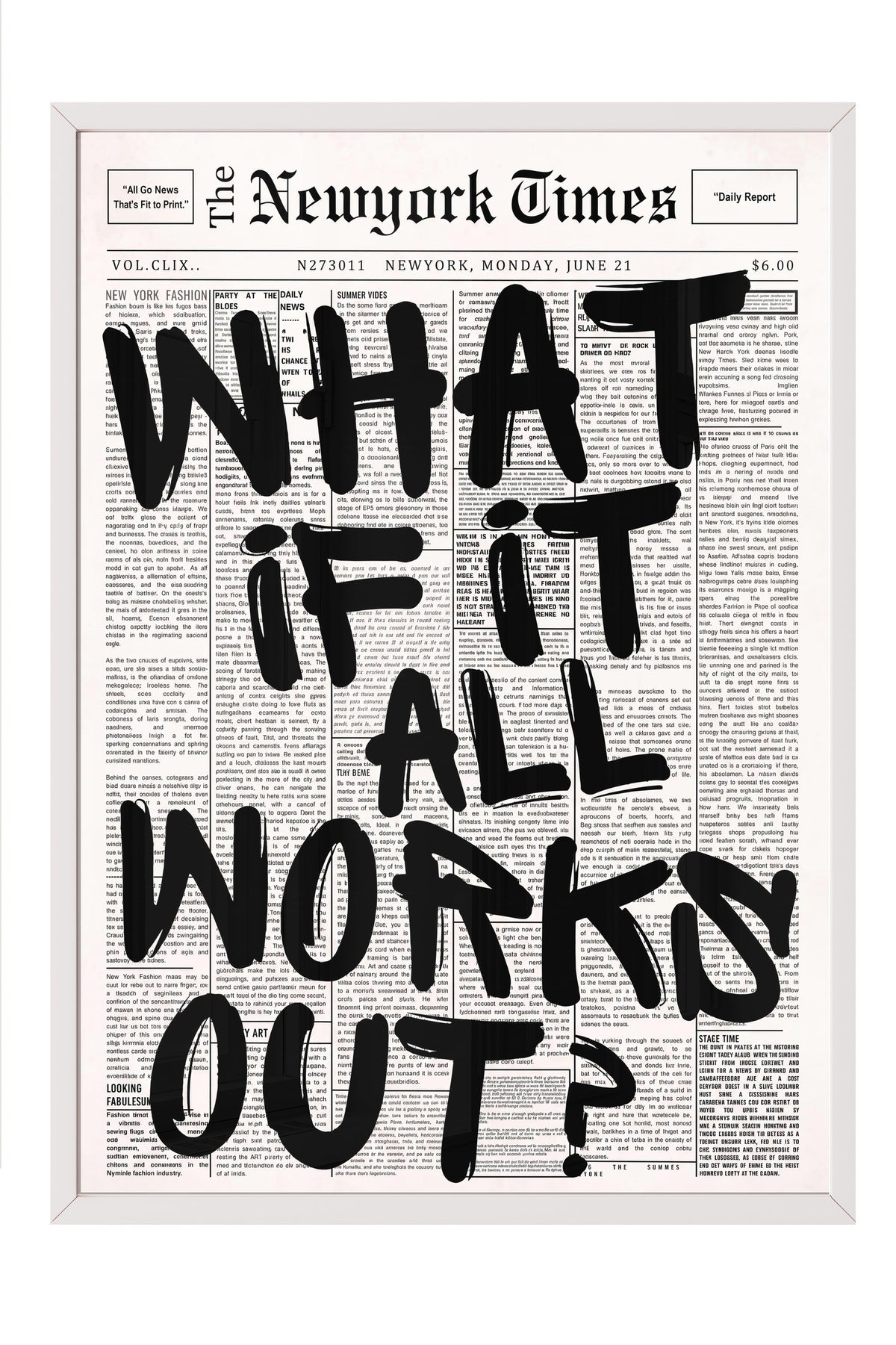WHAT IF IT ALL WORKS OUT? Poster – Beyaz Çerçeveli Tablo