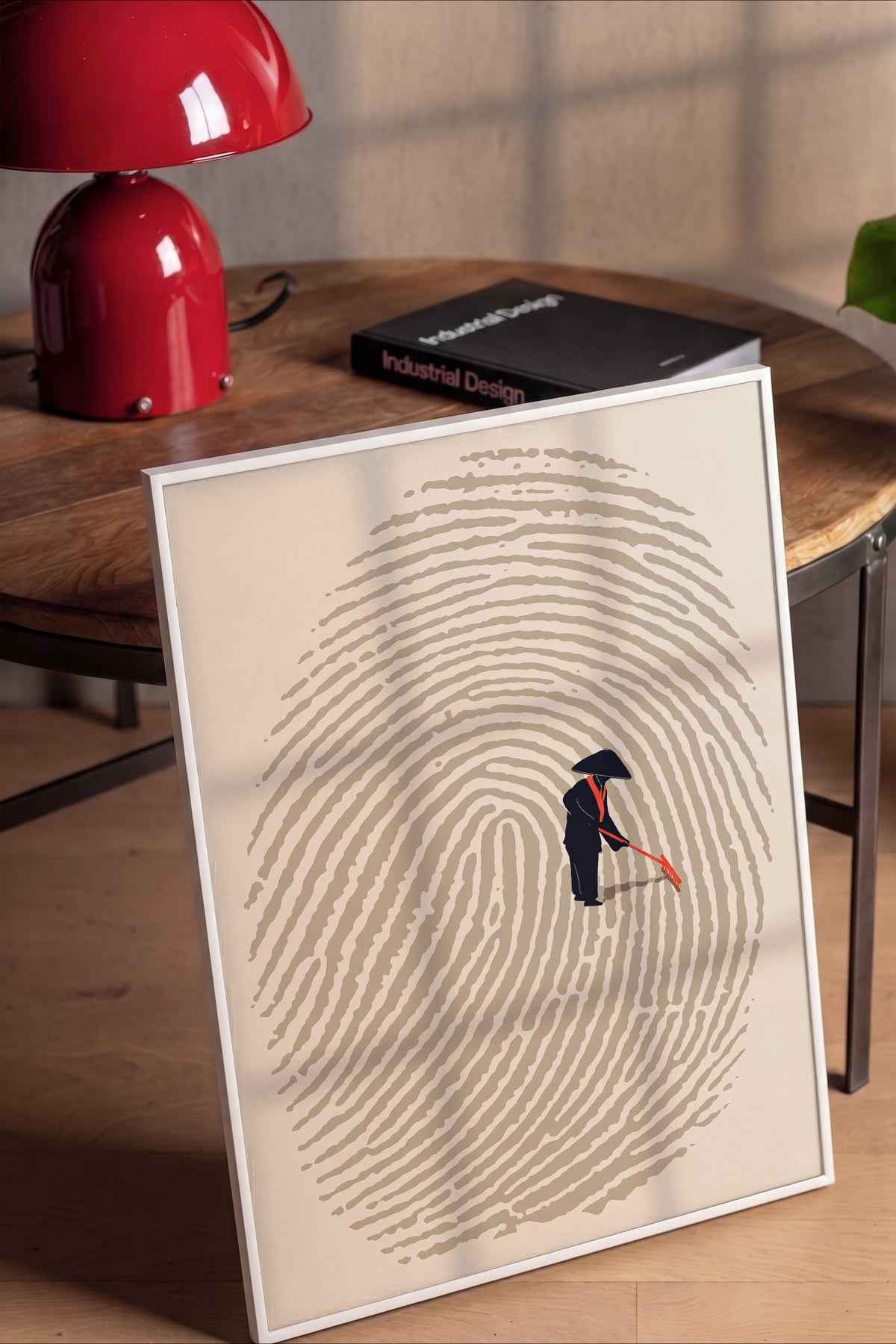 Parmak İzinde Bahçıvan Poster – Beyaz Çerçeveli Tablo