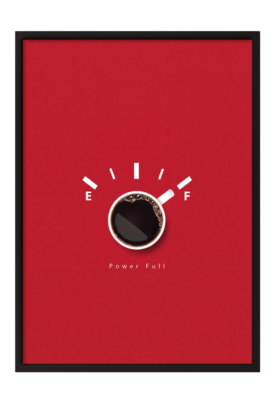 Yakıt Göstergeli Kahve Fincanı Poster – Siyah Çerçeveli Tablo