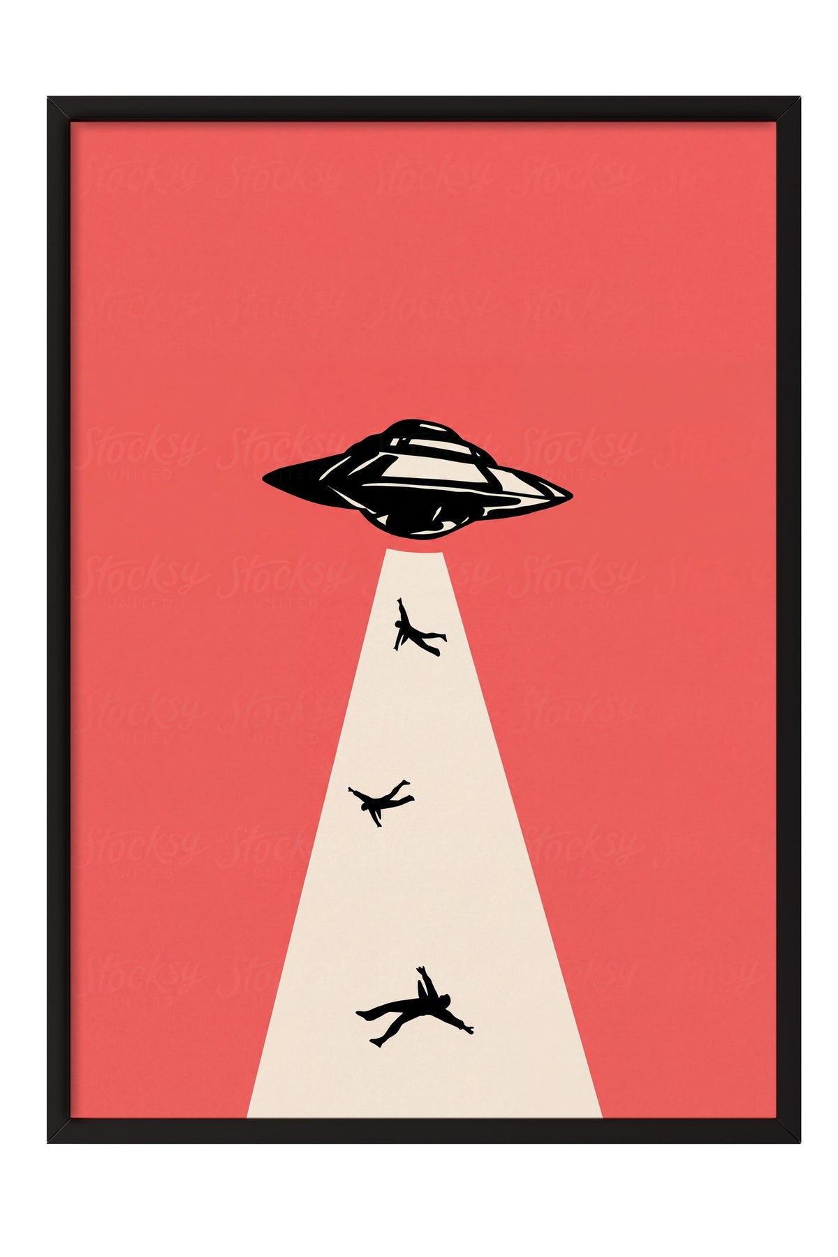 Uzaylı Kaçırma Sahnesi Poster – Siyah Çerçeveli Tablo