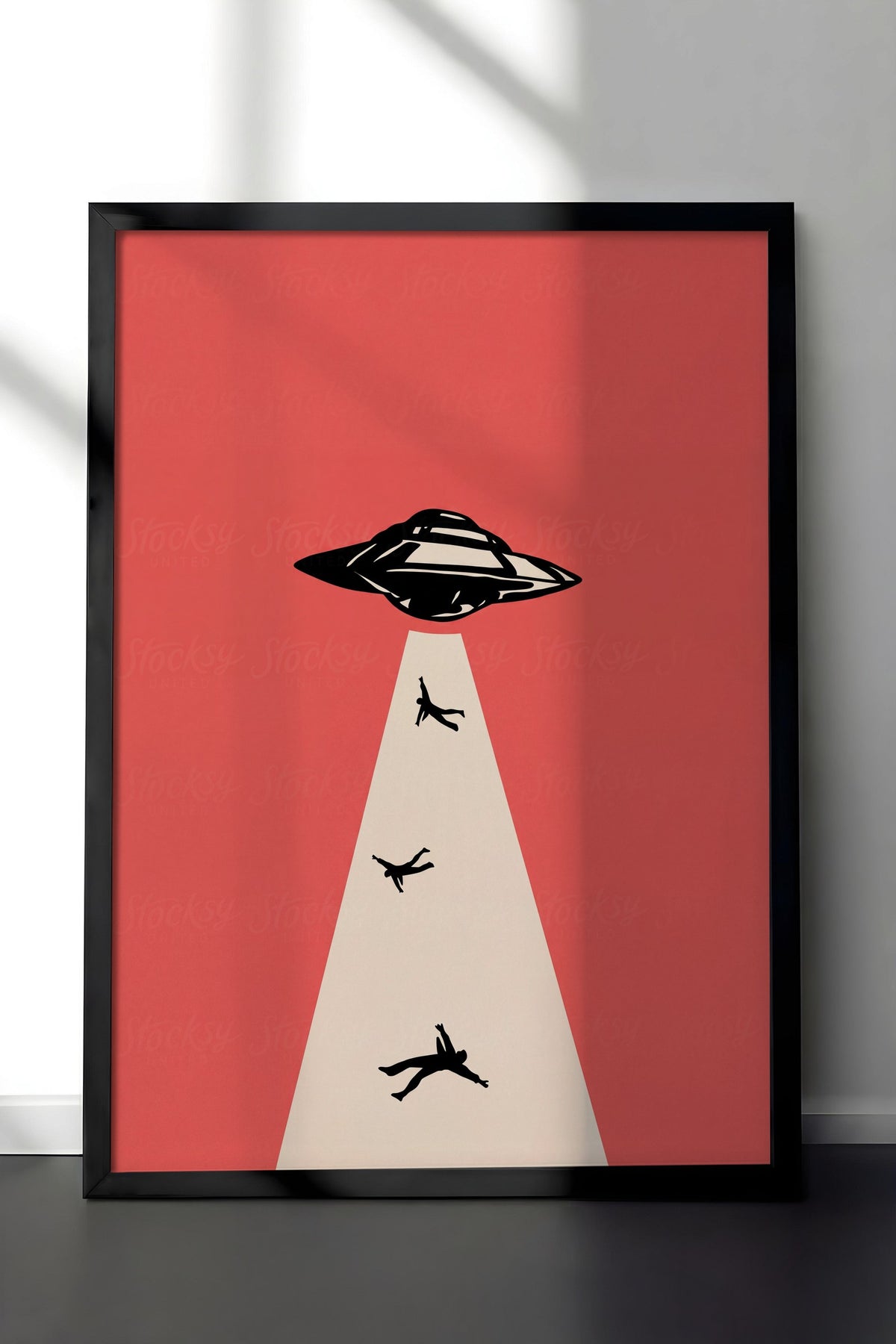 Uzaylı Kaçırma Sahnesi Poster – Siyah Çerçeveli Tablo