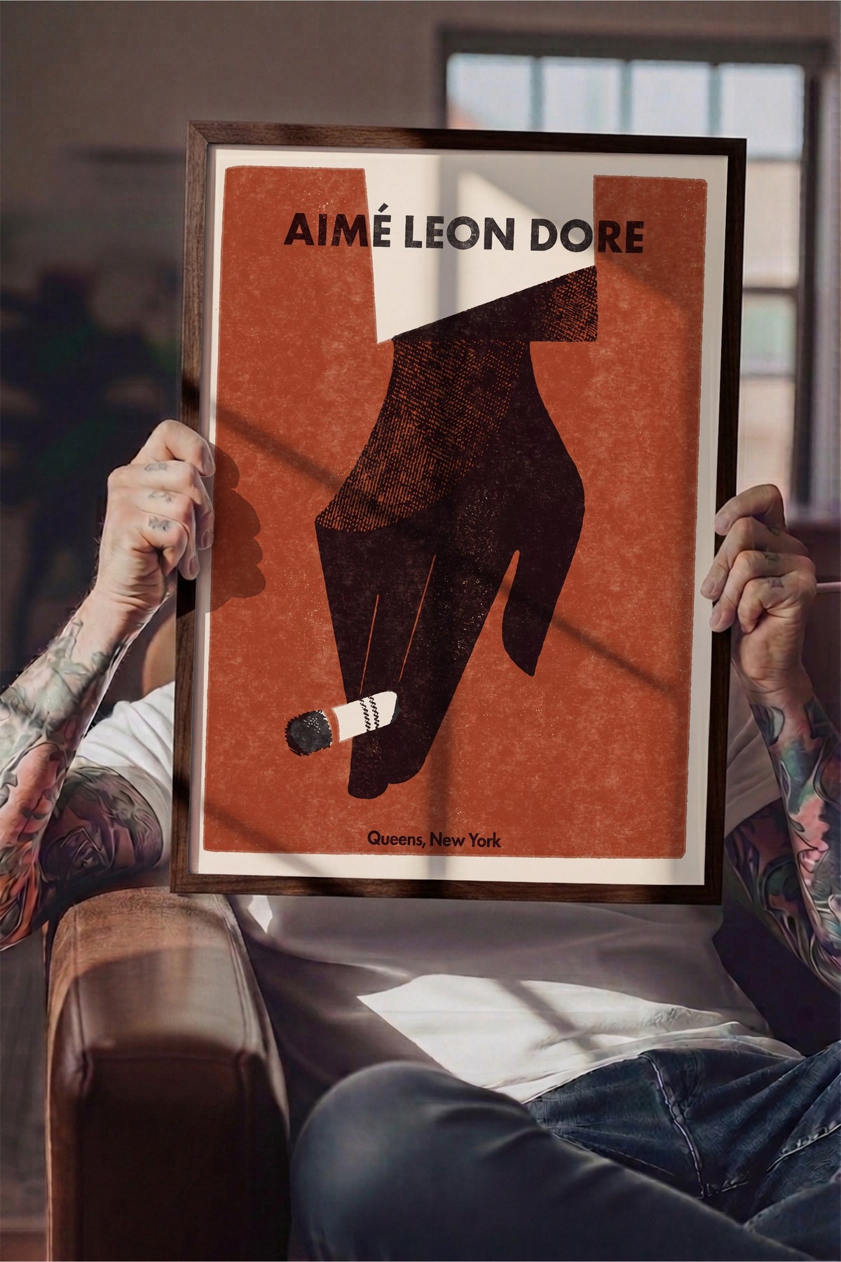 AIMÉ LEON DORE Poster – Kahverengi Çerçeveli Tablo