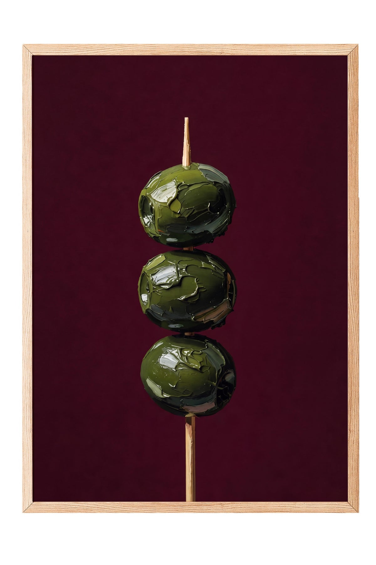 Yeşil Zeytinler Şişte Poster – Ahşap Çerçeveli Tablo